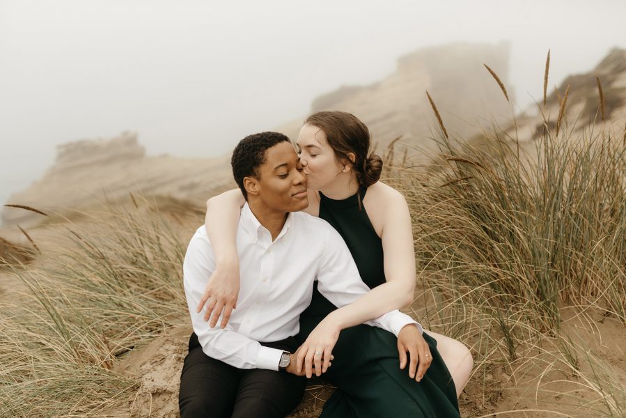LGBTQ elopement at Cape Kiwanda, Pacific City Oregon