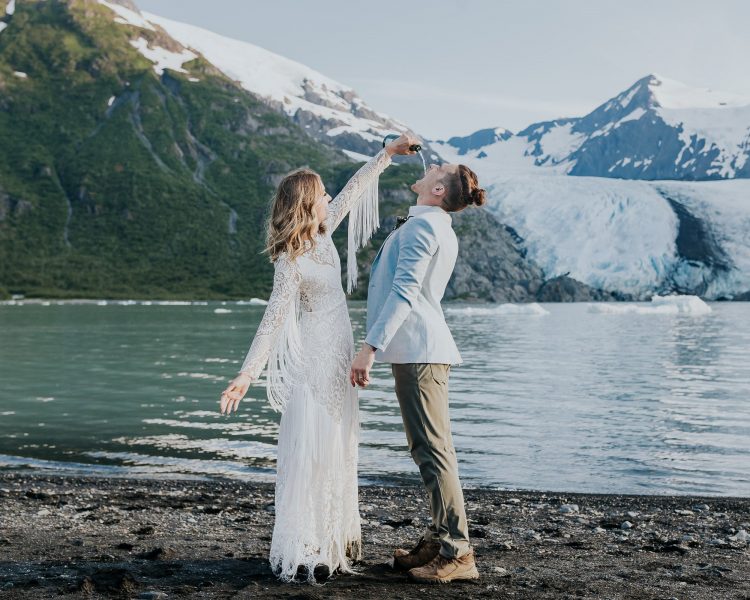 alaska glacier elopement photographer alaska wedding