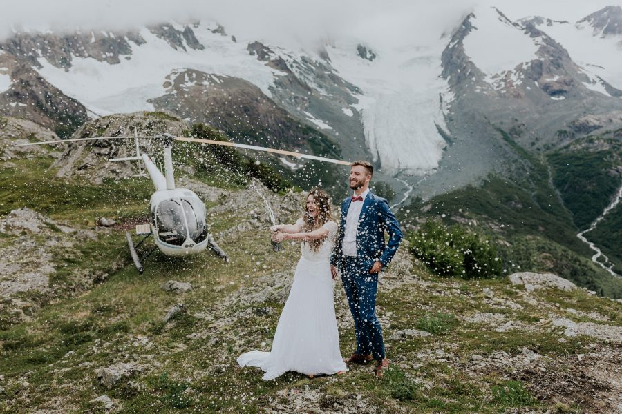 alaska helicopter elopement glacier mountain alaska wedding photographer
