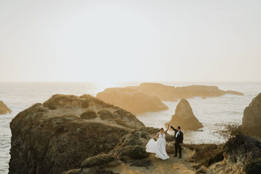 Julia Mina Photography California Elopement Photographer Mendocino Elopement Sunset