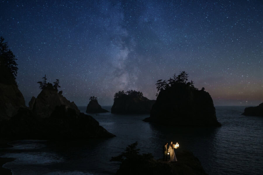 Julia Mina Photography California Elopement Photographer Night Star Elopement Southern Oregon Coast