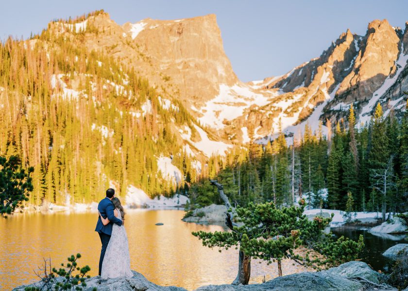 Sunrise hiking elopement in Colorado.