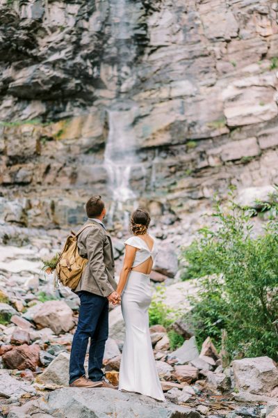 Elopement at a waterfall in Ouray, Colorado