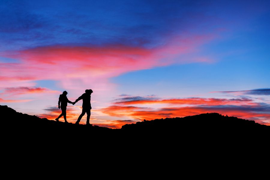 Sunrise hiking elopement in Colorado.