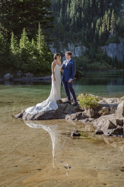 Elopement at Mount Rainier Tolmie Peak with Outshined Photography