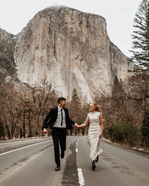 Yosemite Elopement with Glacier Point in the Background