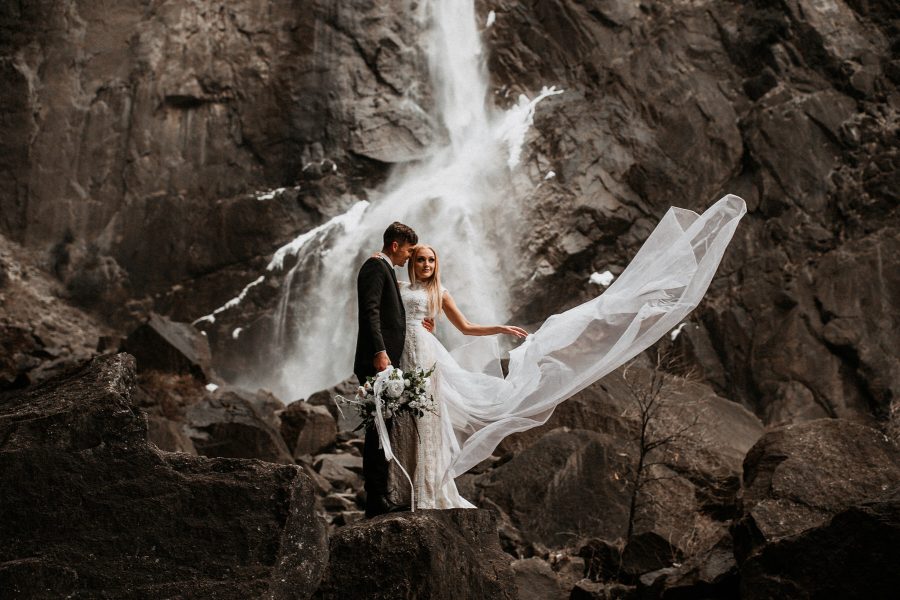 Winter Yosemite Elopement at Lower Yosemite Falls