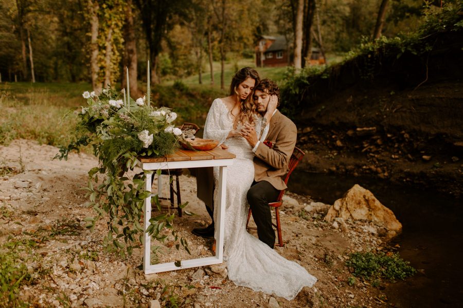 Fall Elopement Dinner at a Wisconsin Cabin