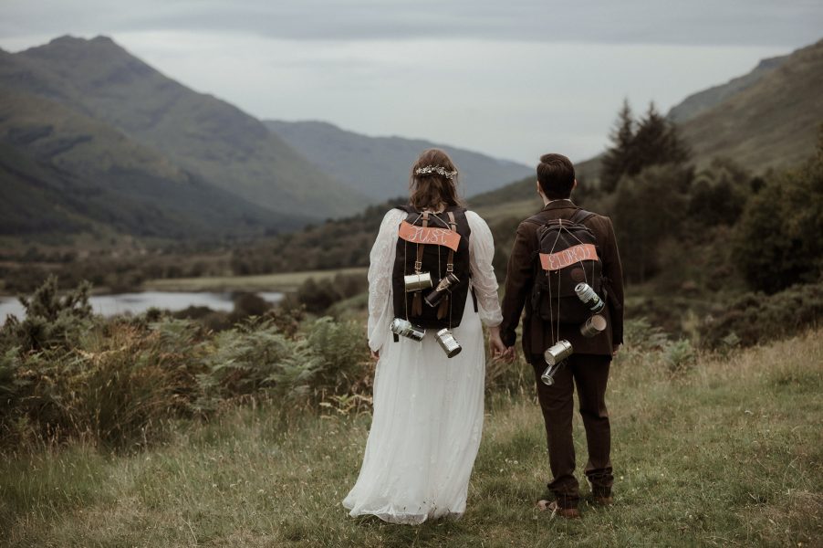 mountain elopement with just eloped backpacks
