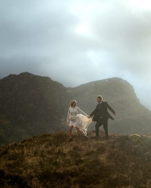 rain and windy elopement in scotland