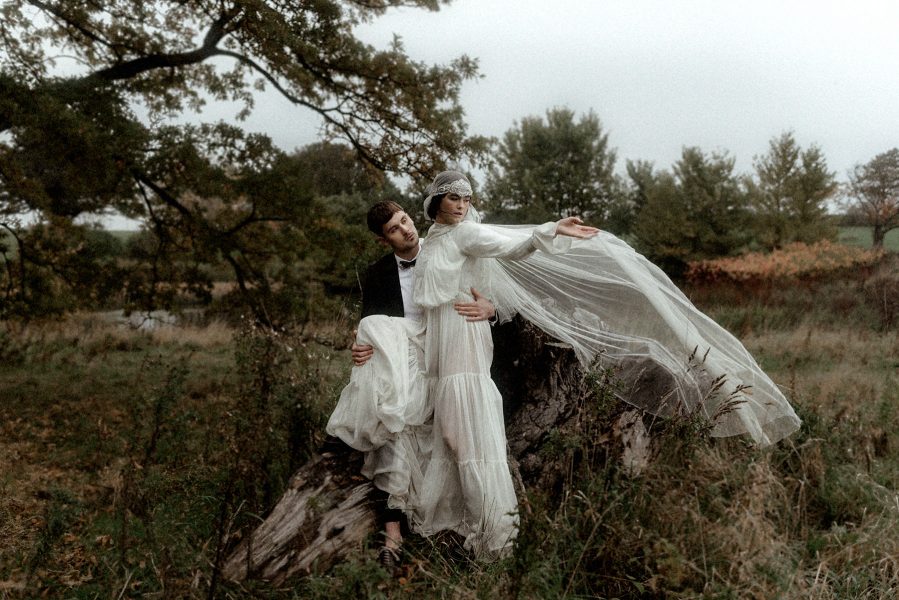 Scottish elopement couple in the woodland