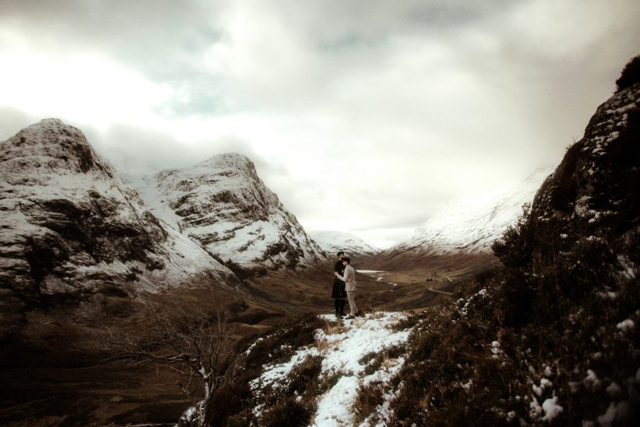 elopement in Glencoe during winter