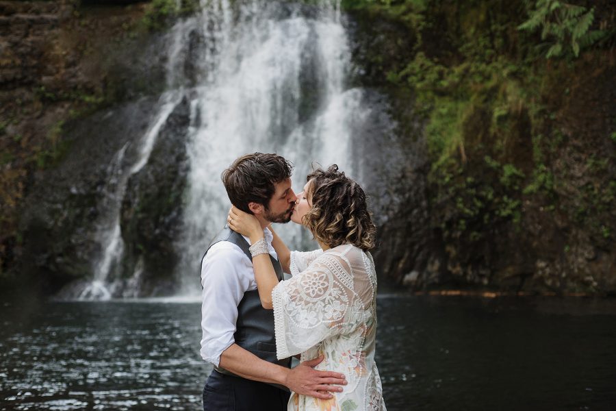 Waterfall elopement