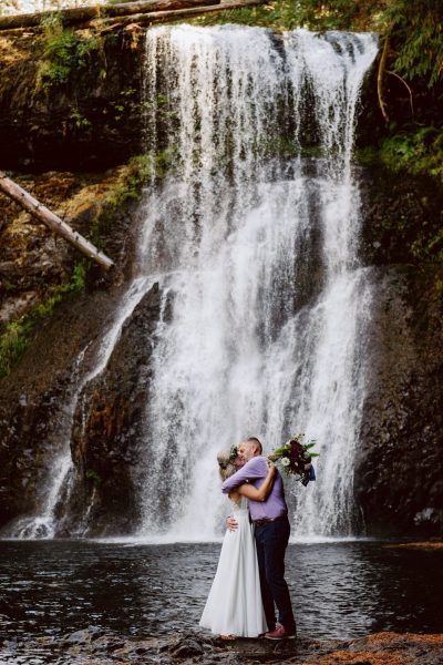 Oregon Silver Falls State Park waterfall adventure elopement