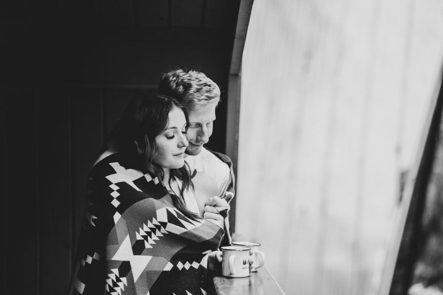 Cozy elopement morning at Airbnb