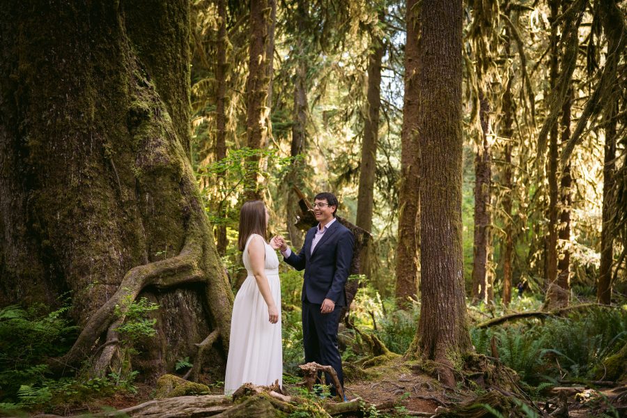 Elopement in the Hoh Rainforest in Olympic National Park in Washington