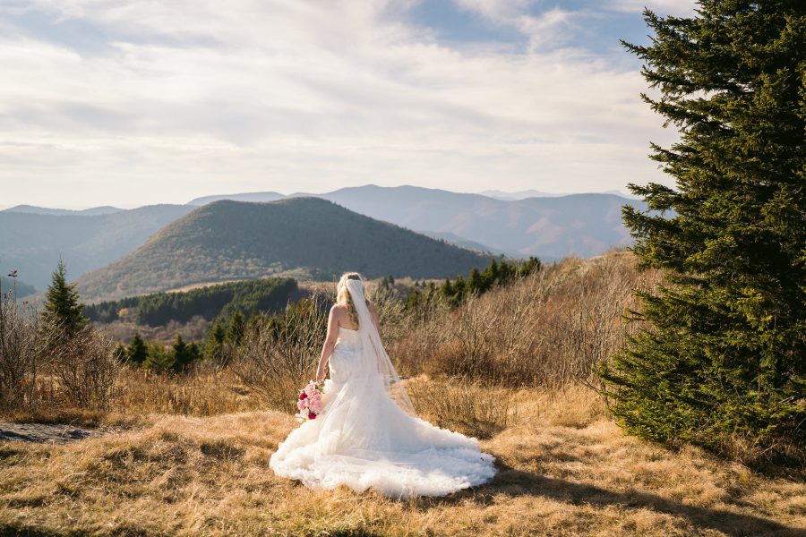 Bridal Portrait at Black Balsam Knob in NC