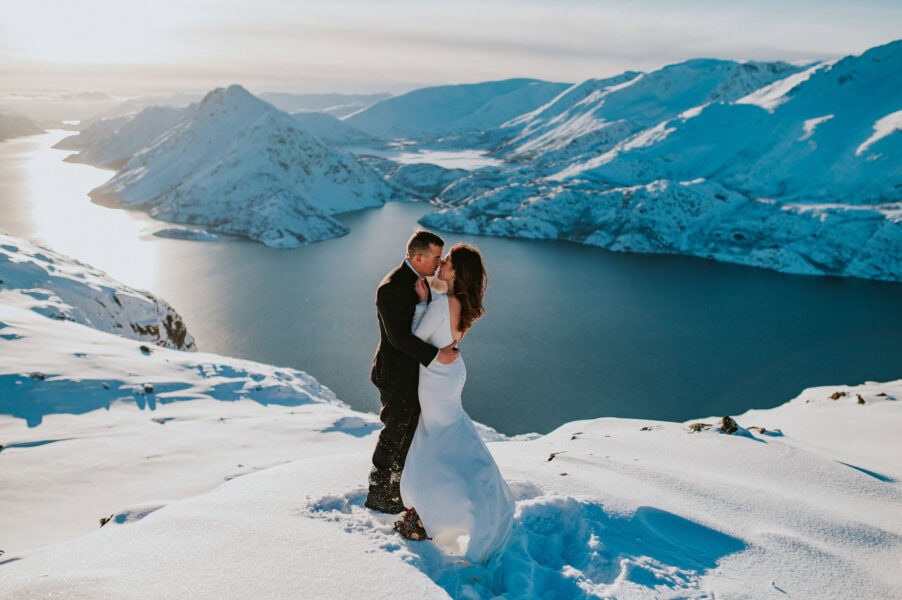 Winter elopement in the mountains of Alta Norway