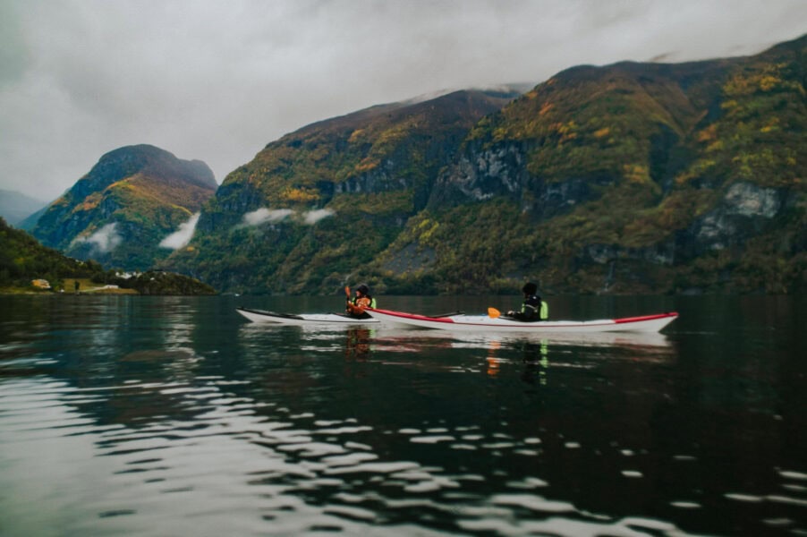 Kayaking elopement in Aurland Norway