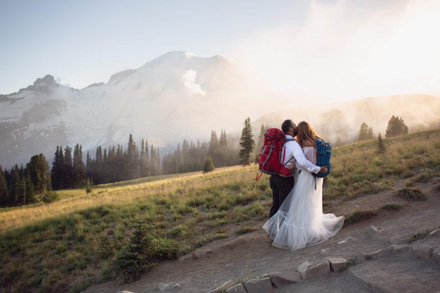 Mount Rainier couple wedding elopement