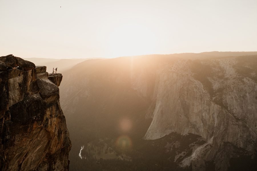 Couple Looking over Cliff at Taft Point