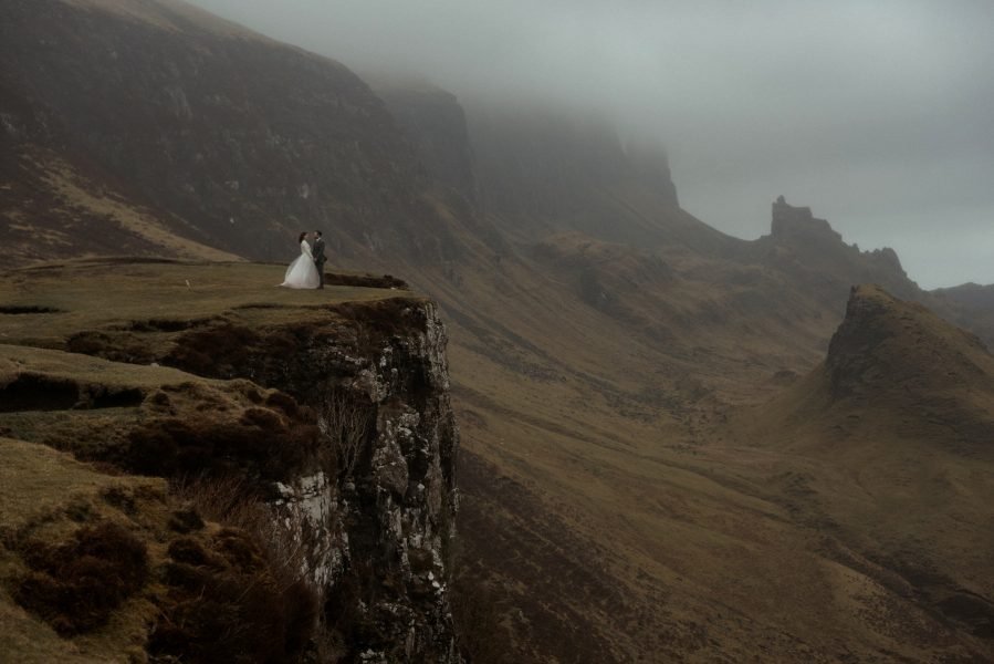 Bride and groom on The Quiraing Isle of Skye