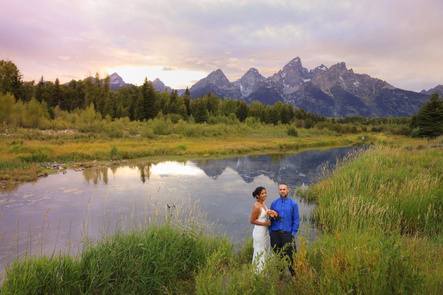 Beautiful colorful elopement in wyoming