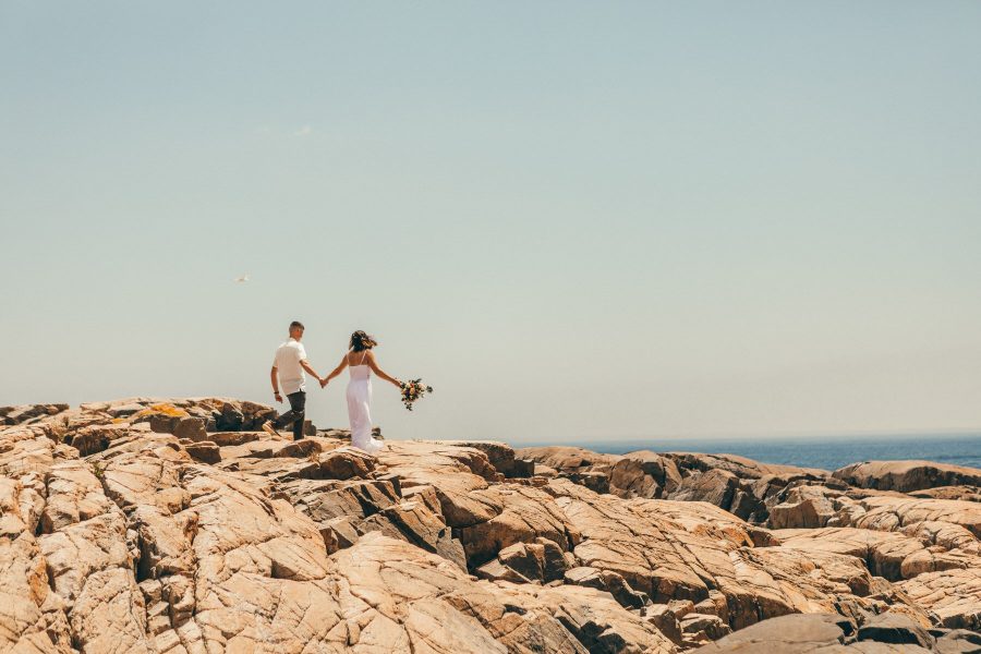 couple eloping at acadia national park