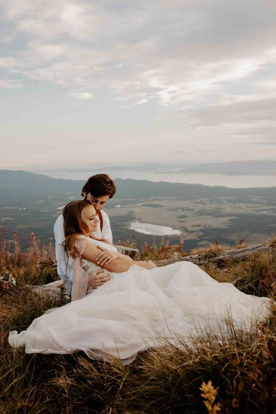 Couple on the hills in Montana
