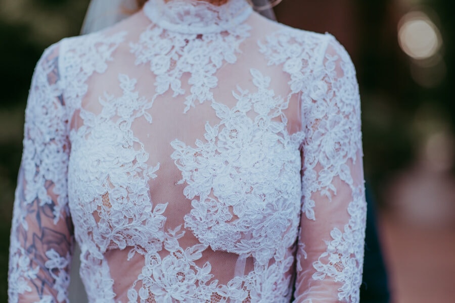 Boston Elopement dress detail