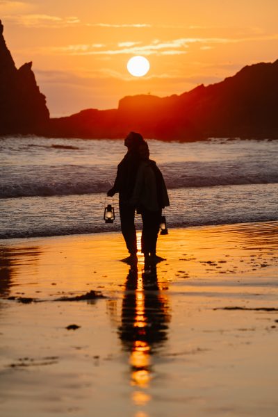 Washington coast elopement portrait sessions during sunset