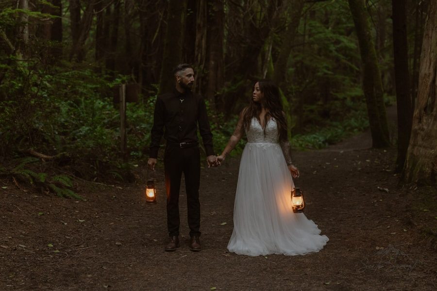 Moody elopement at Cape Flattery in Olympic National Forest