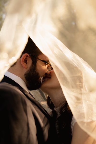 Franklin wedding golden hour veil