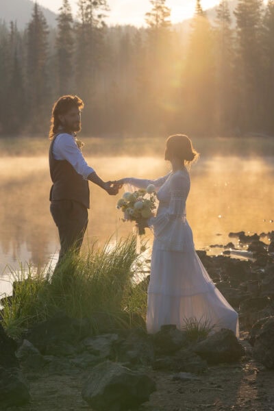 Sparks Lake Oregon Sunrise Elopement