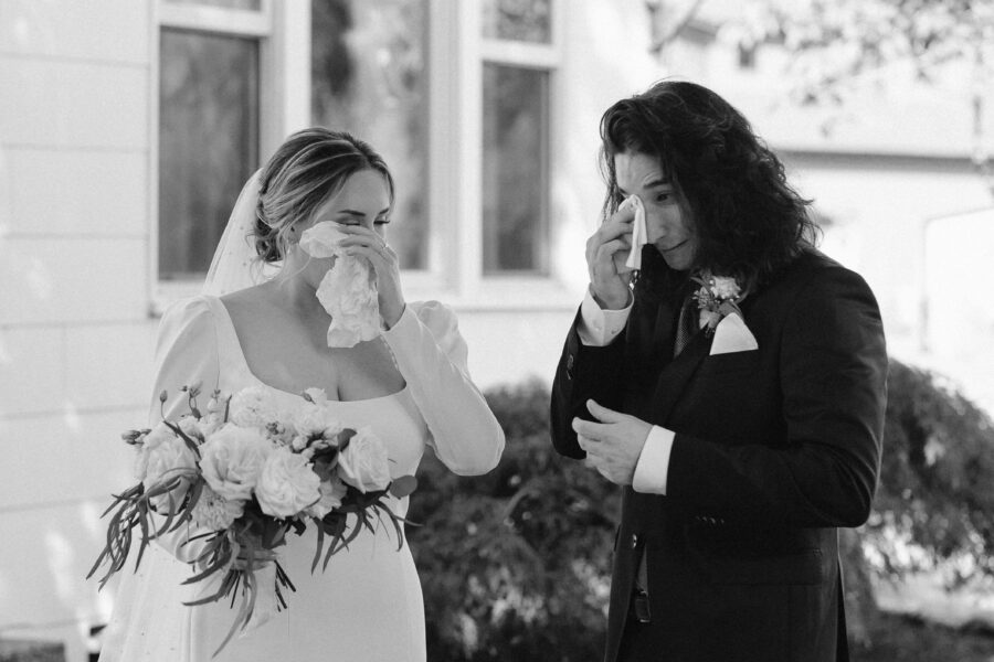 Bride and groom first look