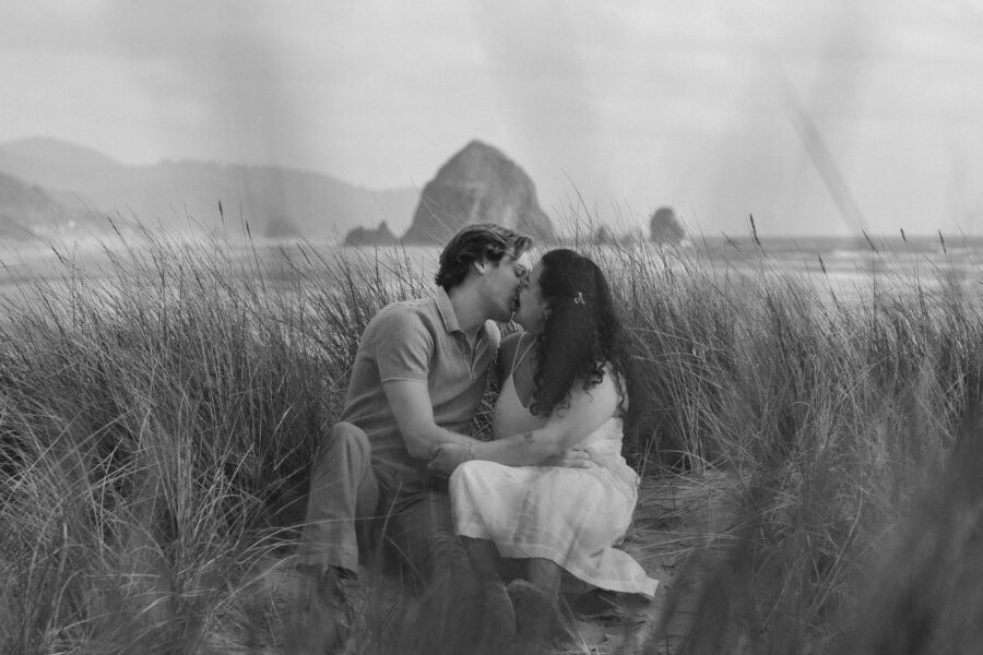 engagement session at cannon beach