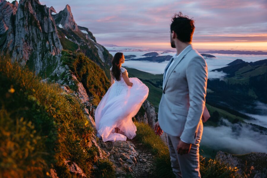 Couple eloping in Switzerland