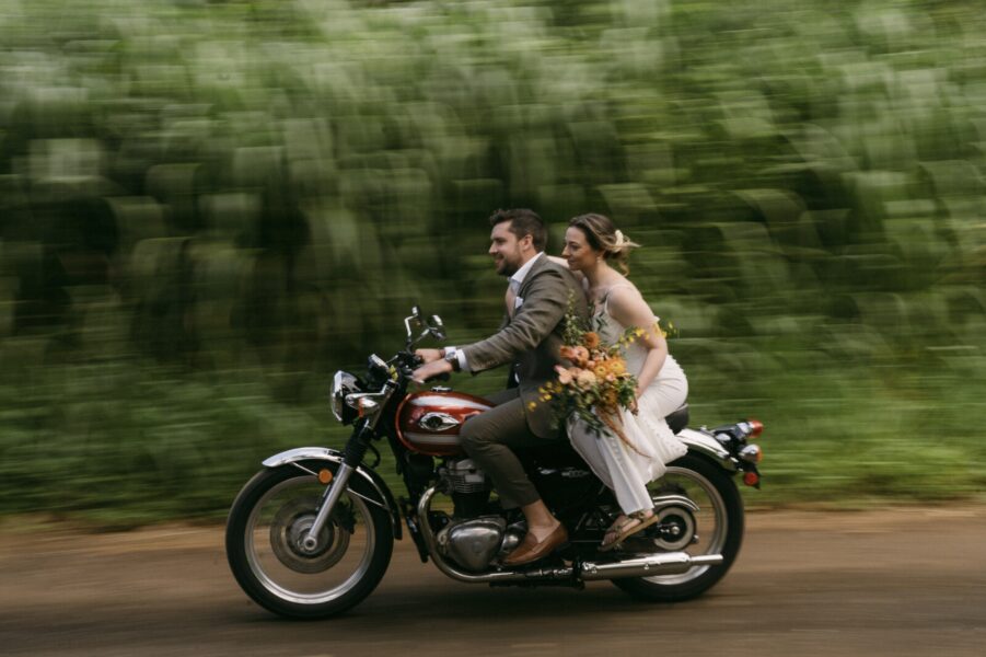 adventure wedding Hawaii motorcycle elopement