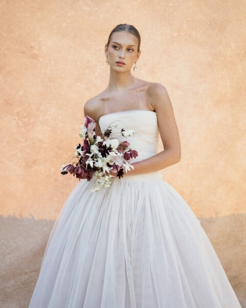 Bridal portrait with bold colors.