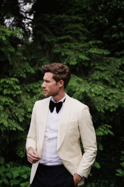 Groom gets ready before the ceremony.