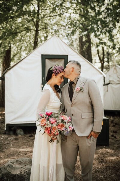 curry village getting ready location for Yosemite elopement