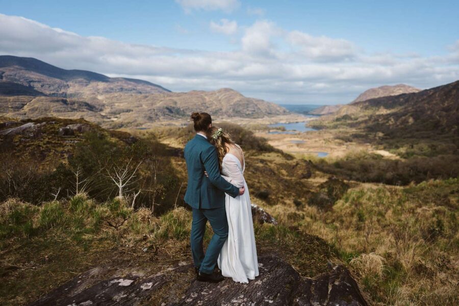 Couple admiring the view in the gap of Dunloe Ireland
